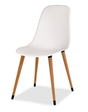 Estelia Abant Doğal Ahşap Ayaklı Beyaz Sandalye