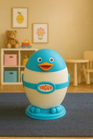 Binguin 9 Litre Penguen Şekilli Çöp Kovası – Çocuk Odası Dekoratif Atık Kutusu