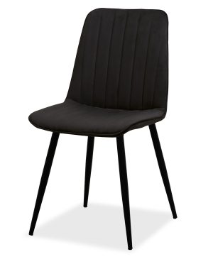 Estelia Kapadokya Siyah Metal Ayaklı Baby Face Döşemeli Siyah Sandalye