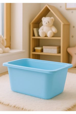 Montessori Oyuncak Dolabı Kutusu Mavi Saklama Kutusu 41x29,4x22,5 cm Çocuklar için Aktive Kutusu