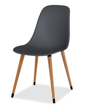 Estelia Abant Doğal Ahşap Ayaklı Antrasit Sandalye