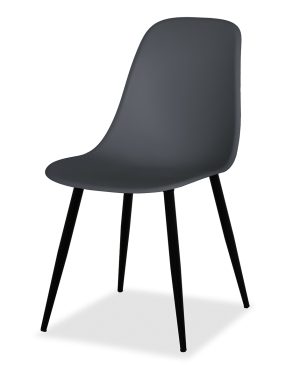 Estelia Abant Siyah Metal Ayaklı Antrasit Sandalye