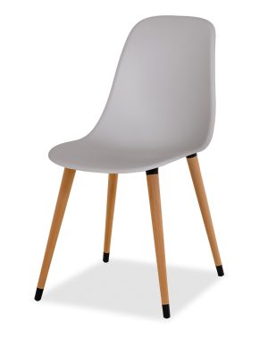 Estelia Abant Doğal Ahşap Ayaklı Gri Sandalye