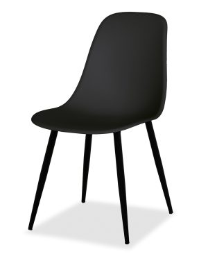 Estelia Abant Siyah Metal Ayaklı Siyah Sandalye