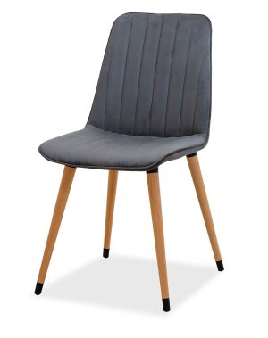 Estelia Kapadokya Doğal Ahşap Ayaklı Baby Face Döşemeli Antrasit Sandalye