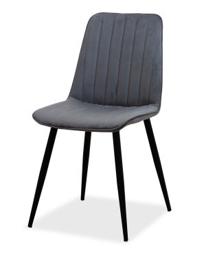 Estelia Kapadokya Siyah Metal Ayaklı Baby Face Döşemeli Antrasit Sandalye