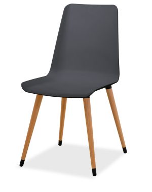 Estelia Salda Doğal Ahşap Ayaklı Antrasit Sandalye