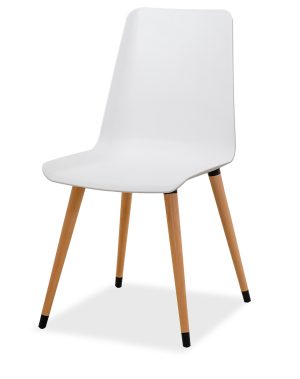 Estelia Salda Doğal Ahşap Ayaklı Beyaz Sandalye