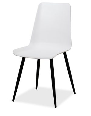 Estelia Salda Siyah Metal Ayaklı Beyaz Sandalye