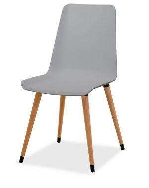 Estelia Salda Doğal Ahşap Ayaklı Gri Sandalye