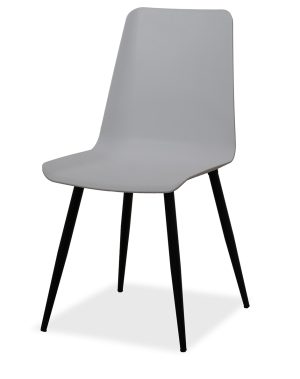 Estelia Salda Siyah Metal Ayaklı Gri Sandalye