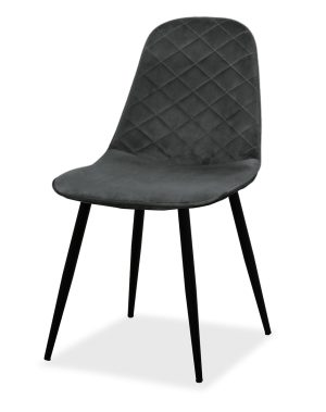 Estelia Truva Siyah Metal Ayaklı Baby Face Döşemeli Antrasit Sandalye