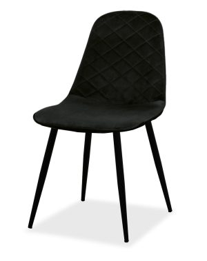 Estelia Truva Siyah Metal Ayaklı Baby Face Döşemeli Siyah Sandalye