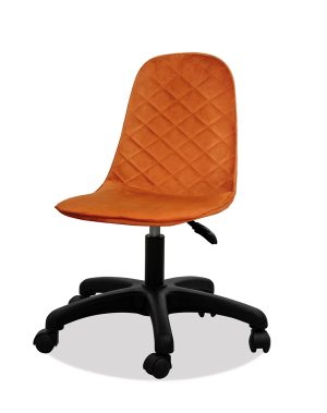 Estelia Truva Siyah Plastik Ayaklı  Baby Face Döşemeli Taba Turuncu Çalışma Sandalyesi